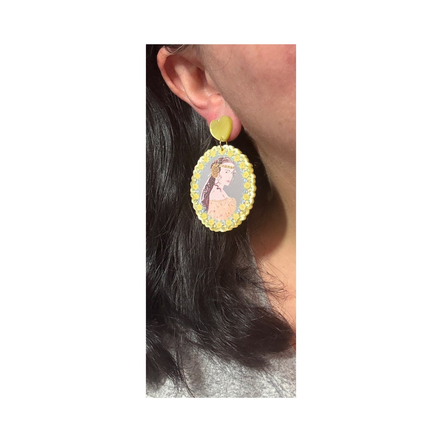 Padme Cameo Acrylic Drop Earrings