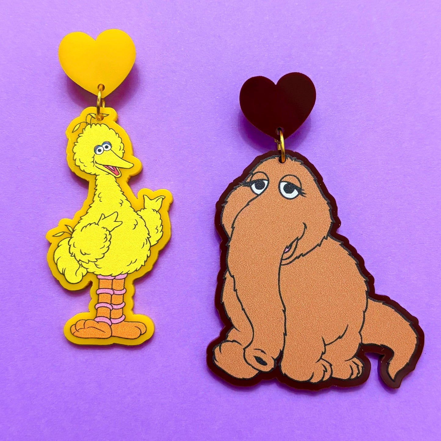Snuffy & Yellow Bird Drop Earrings
