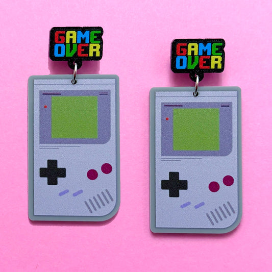 Game Over Handheld Console Drop Earrings
