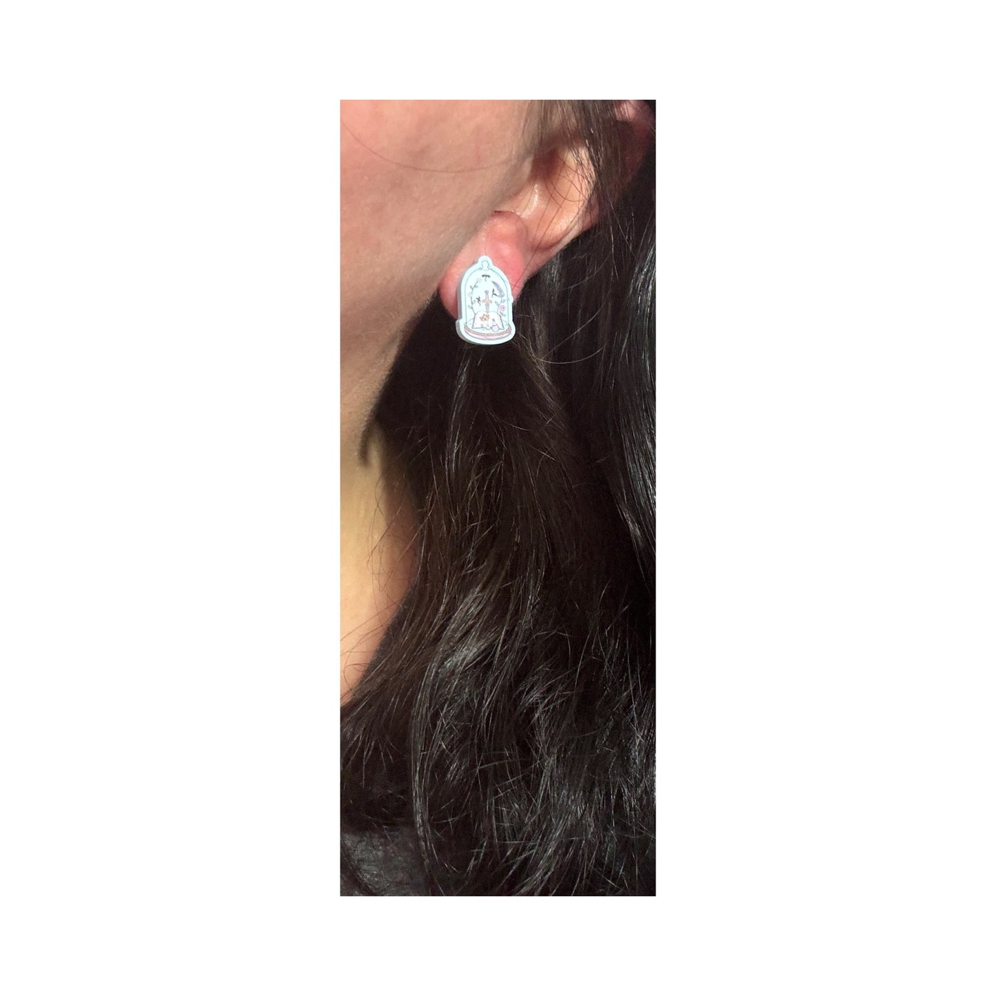 Fantasy Book Cloche Post Earrings