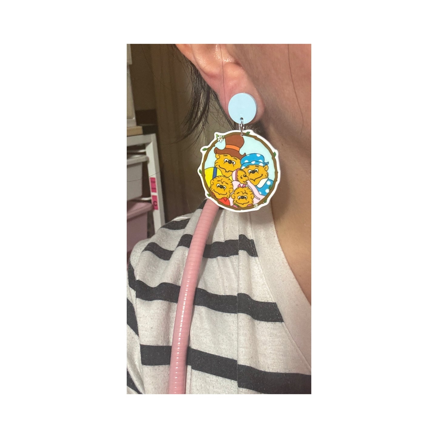 Berenstain Bears Inspired Acrylic Drop Earrings