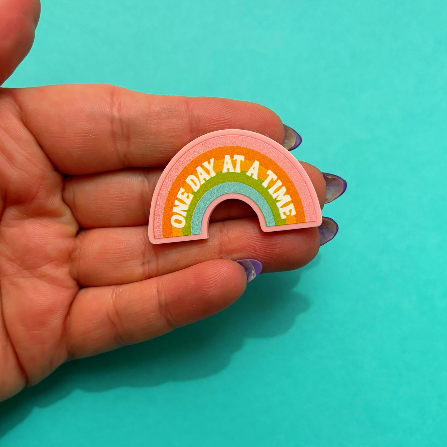 One Day At A Time Rainbow Pin