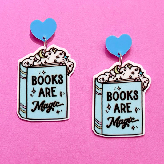 Books Are Magic Drop Earrings