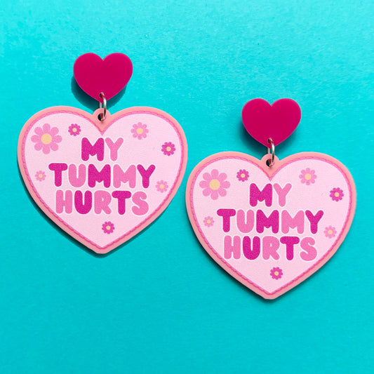 My Tummy Hurts Drop Earrings