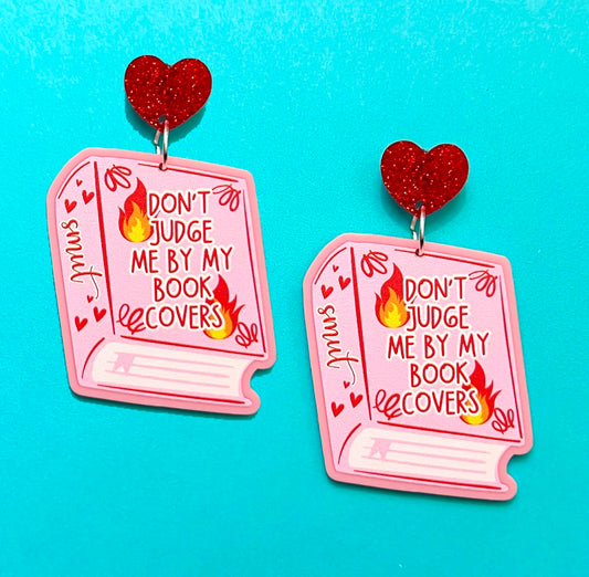 Don’t Judge Me By My Books Cover Drop Earrings