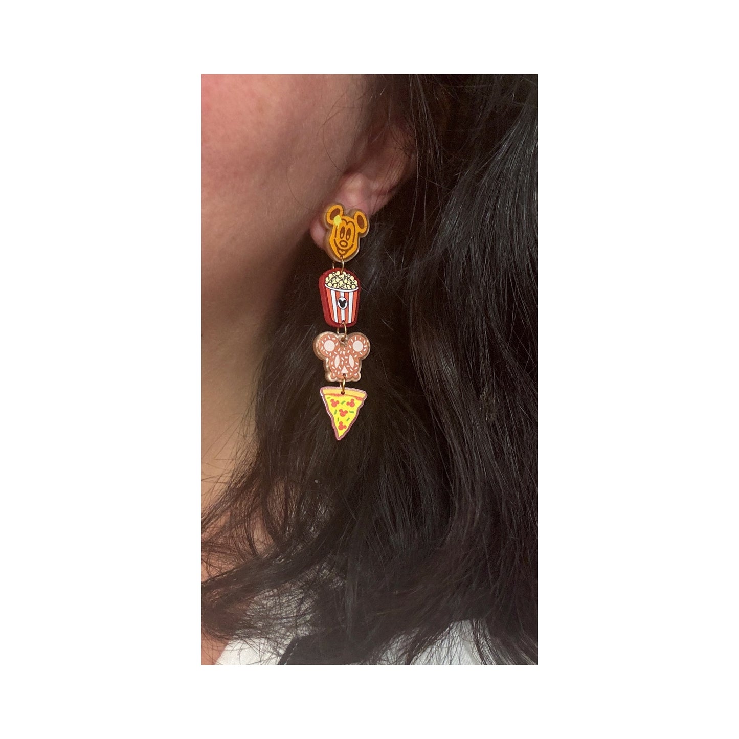 Mouse Snacks Tiered Acrylic Drop Earrings