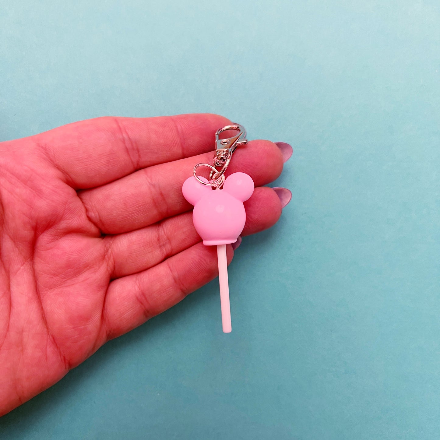 Pastel Pink Mouse Lollipop Bag Charm/Keychain