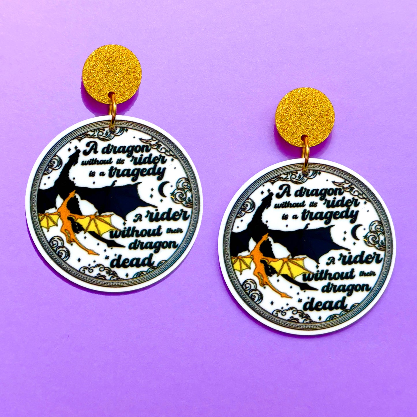 Dragon & Rider Drop Earrings