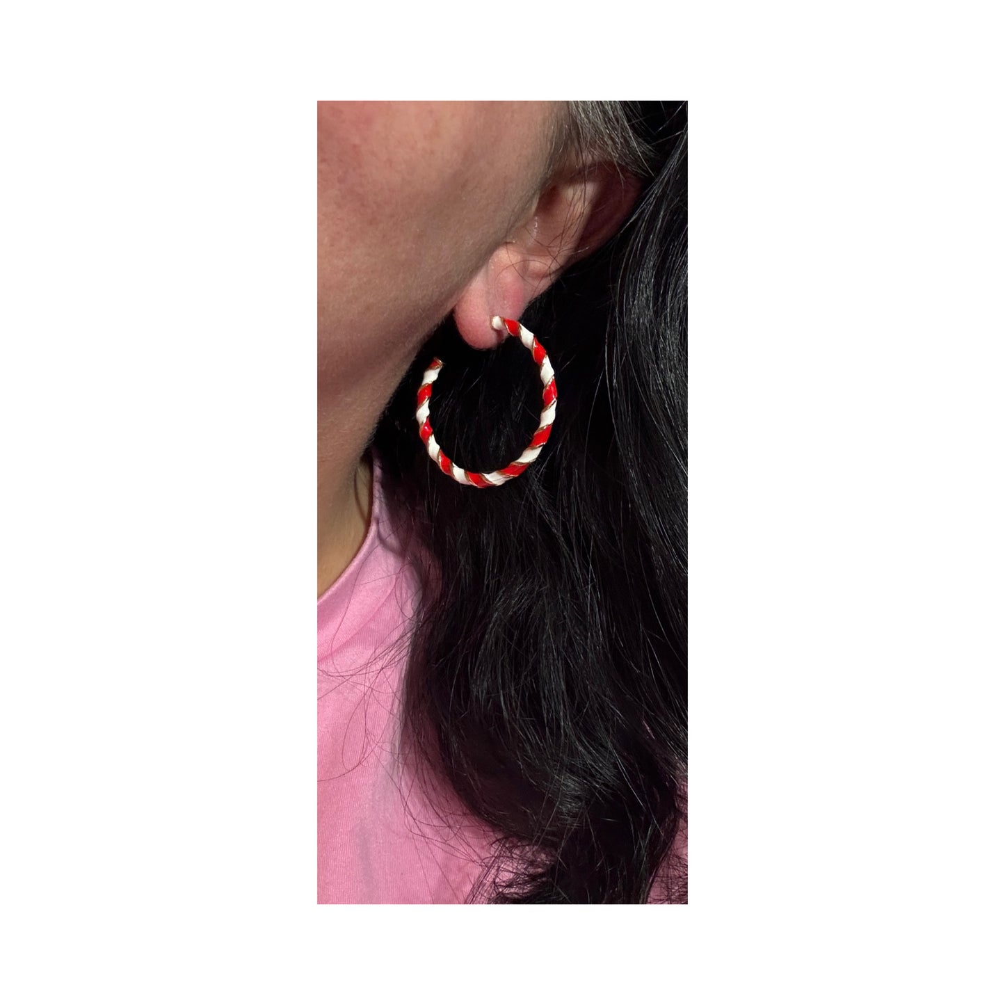 Candy Cane Hoop Earrings