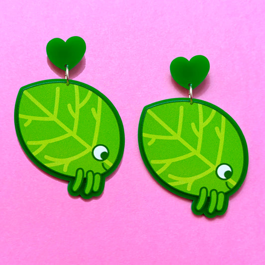 Leaf Bug Drop Earrings
