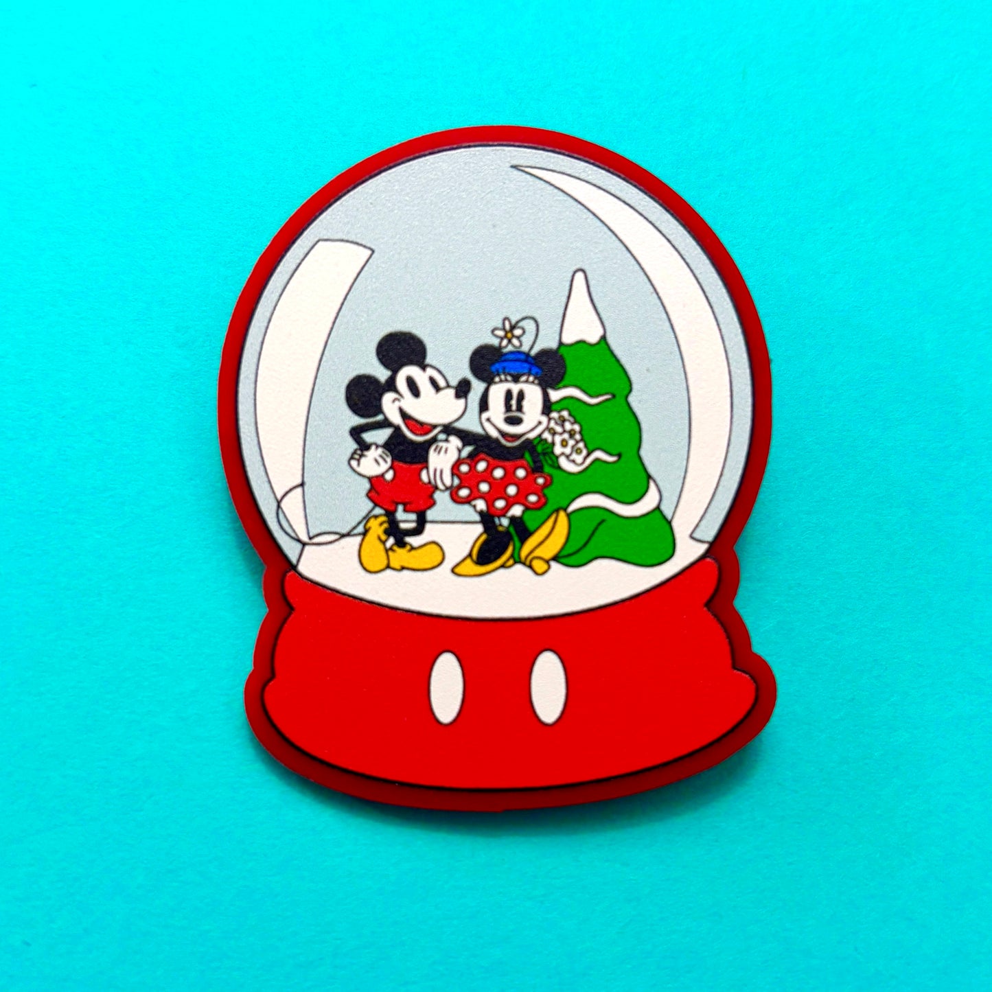 Mouse Couple Snow Globe Pin