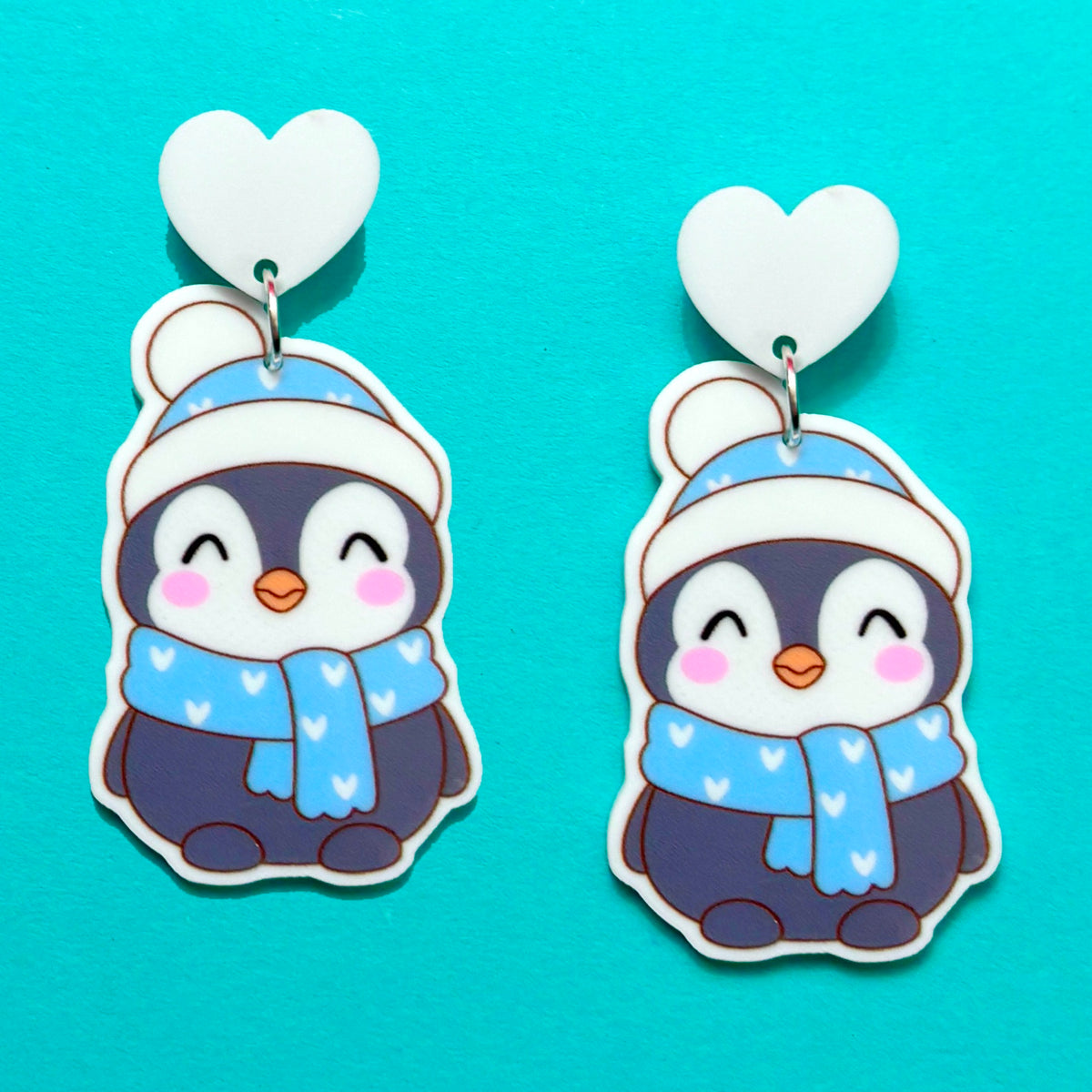 Winter Penguin Drop Earrings