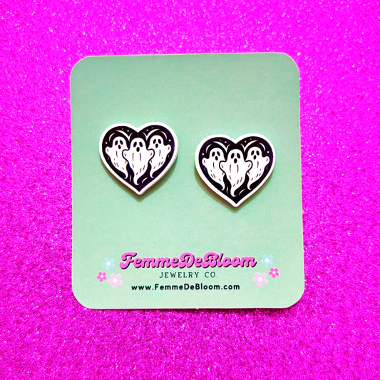 FREE GIFT - Heart Ghost Post Earrings