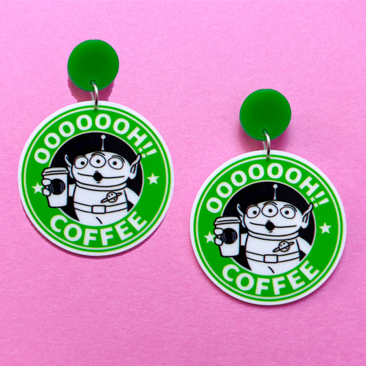 Oooohh Coffee Alien Drop Earrings