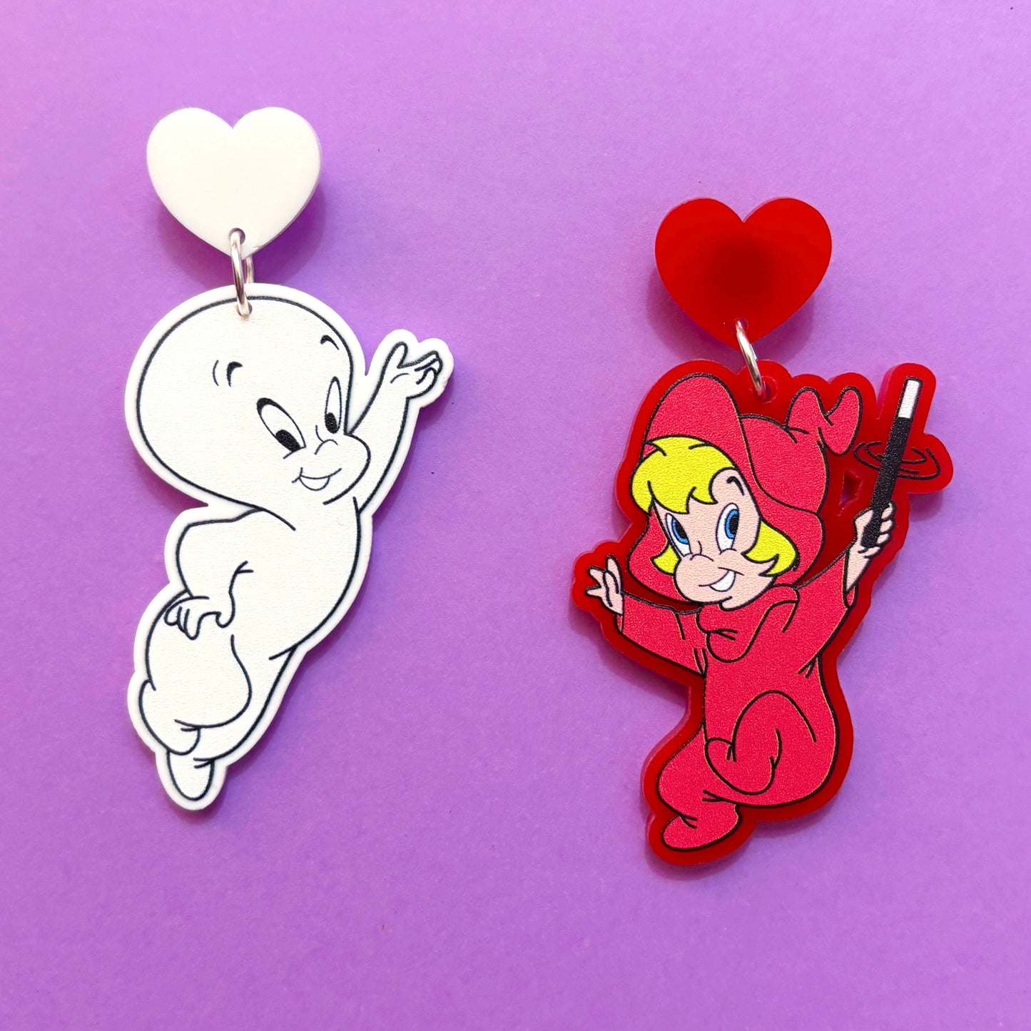 Friendly Ghost Couple Drop Earrings