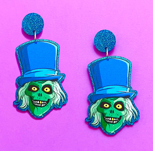 Hat Box Sparkle Acrylic Drop Earrings