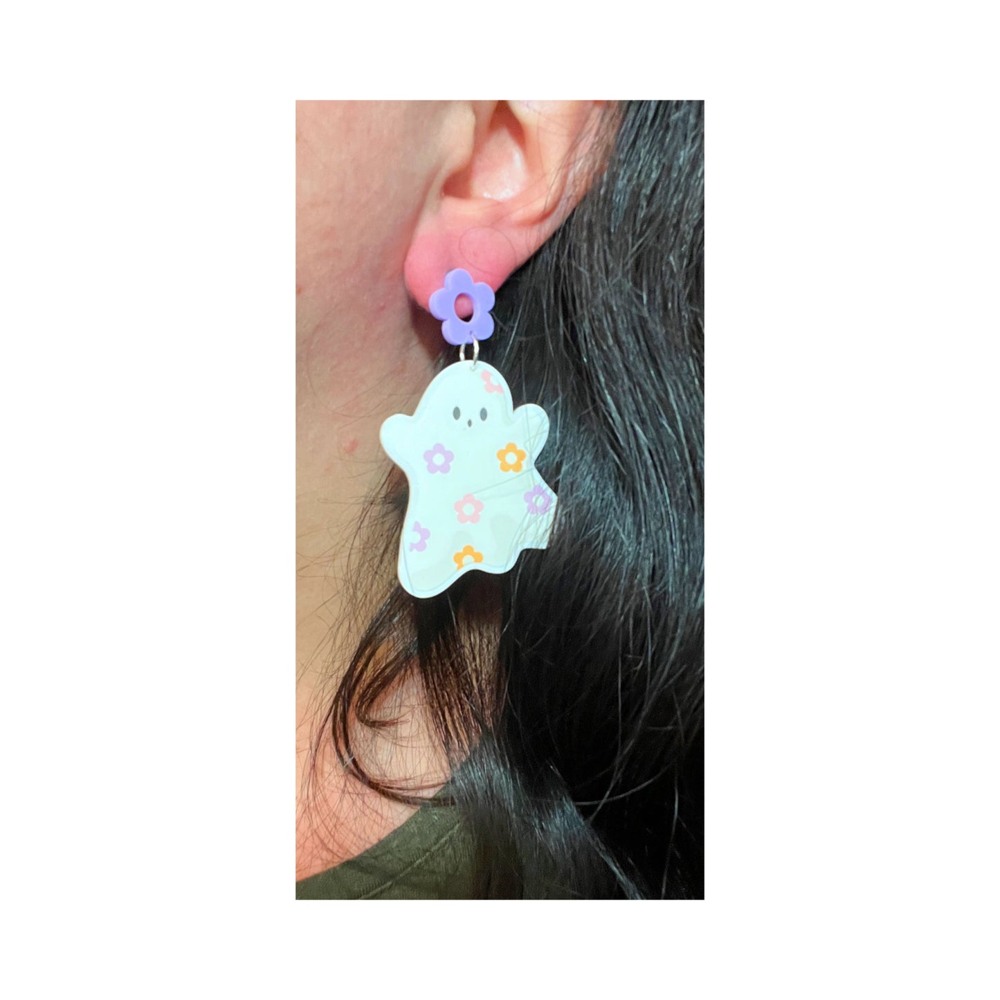 Flower Cutie Ghost Drop Earrings