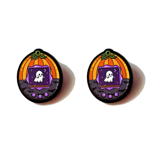 Spooky Digital Pet Post Earrings