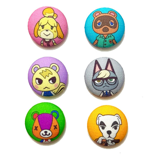 Animal Crossing Friends Mix & Match Fabric Button Earrings