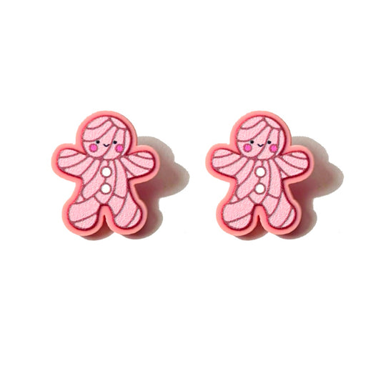 Pink Concha Gingerbread Post Earrings