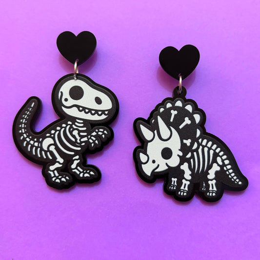 Skeleton Dinos Drop Earrings