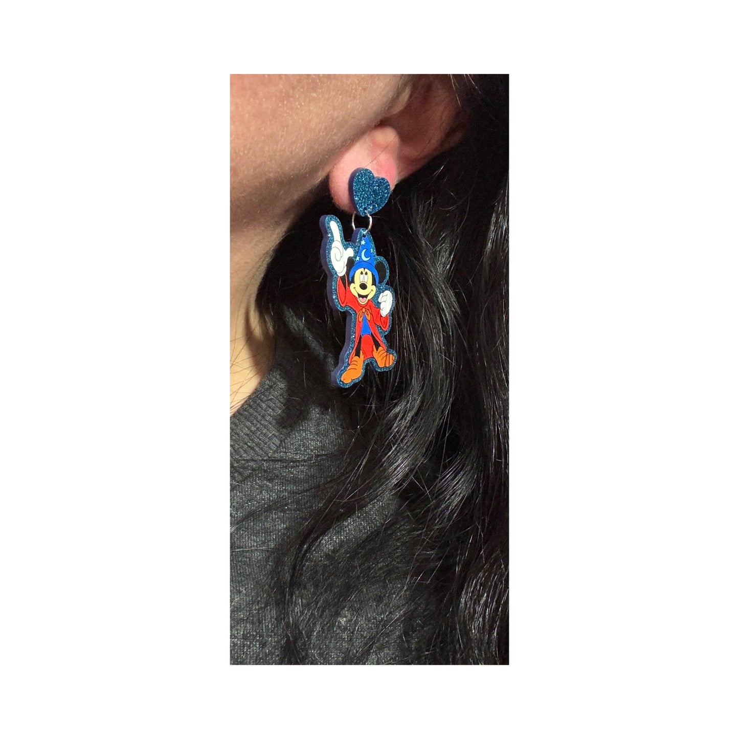 Sorceror Mouse Sparkle Drop Earrings