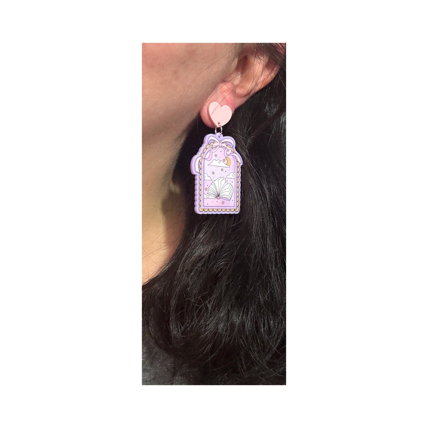 Pastel Bookish Window Drop Earrings