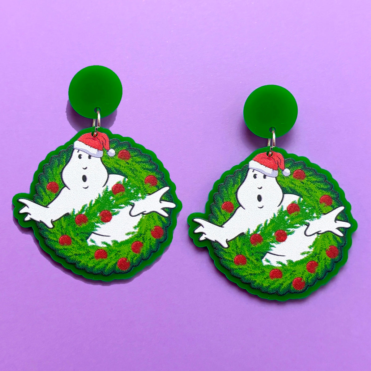 Ghostbuster Wreath Drop Earrings