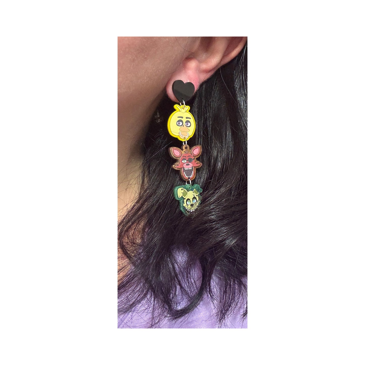 Freddy & Friends FNAF Tiered Drop Earrings