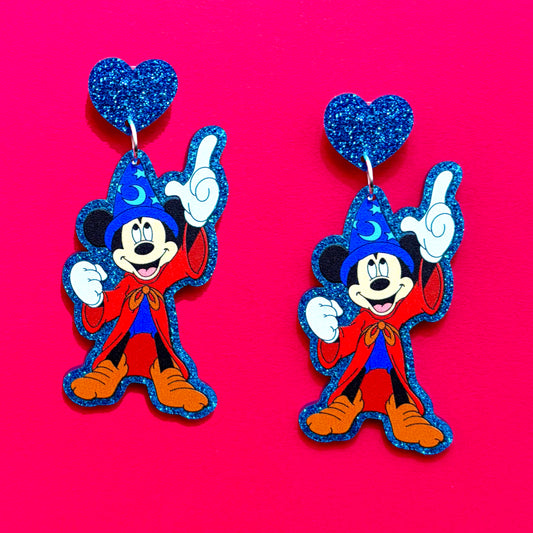 Sorceror Mouse Sparkle Drop Earrings