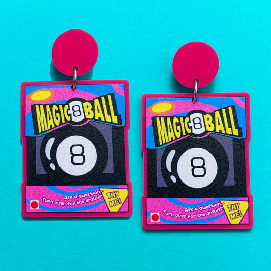 Magic 8 Ball Drop Earrings