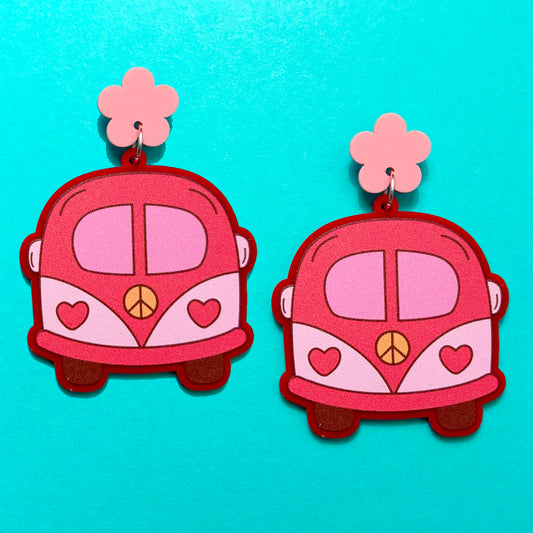 Retro Valentine Van Drop Earrings