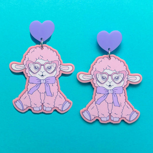 Pastel Lamb Cutie Drop Earrings