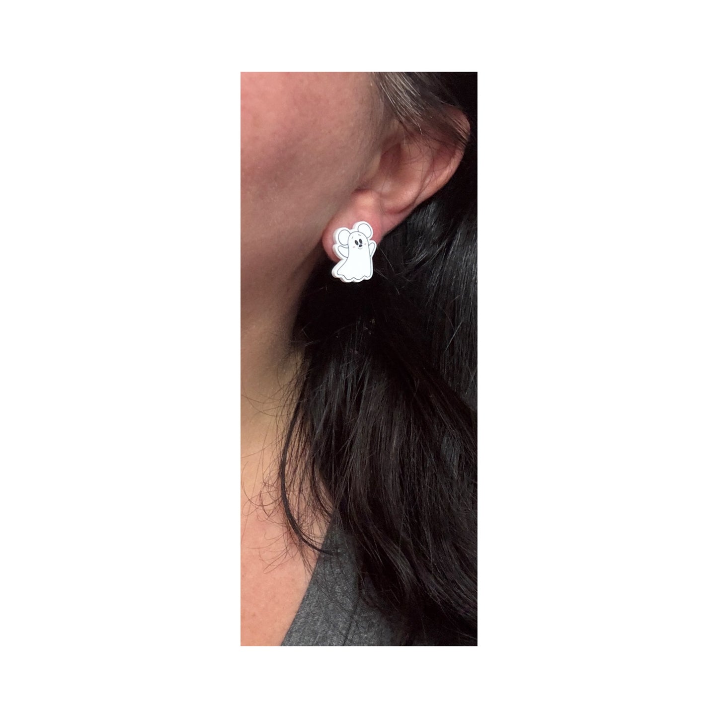 Cutie Mouse Ghost Couple Post Earrings