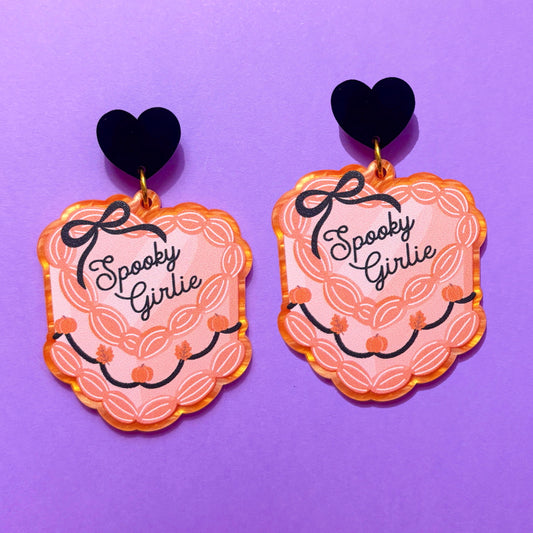 Spooky Girlie Heart Cake Drop Earrings