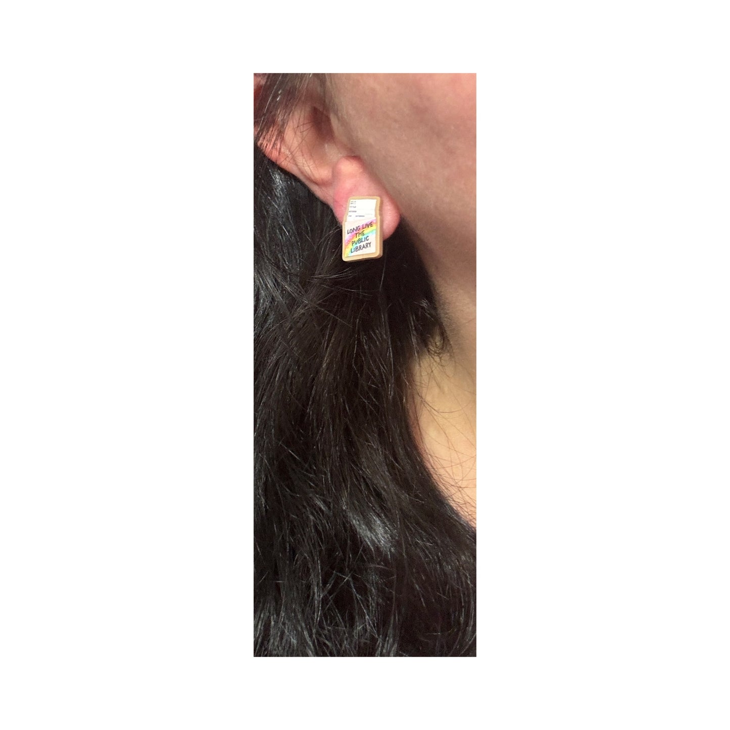 Long Live The Public Library Post Earrings