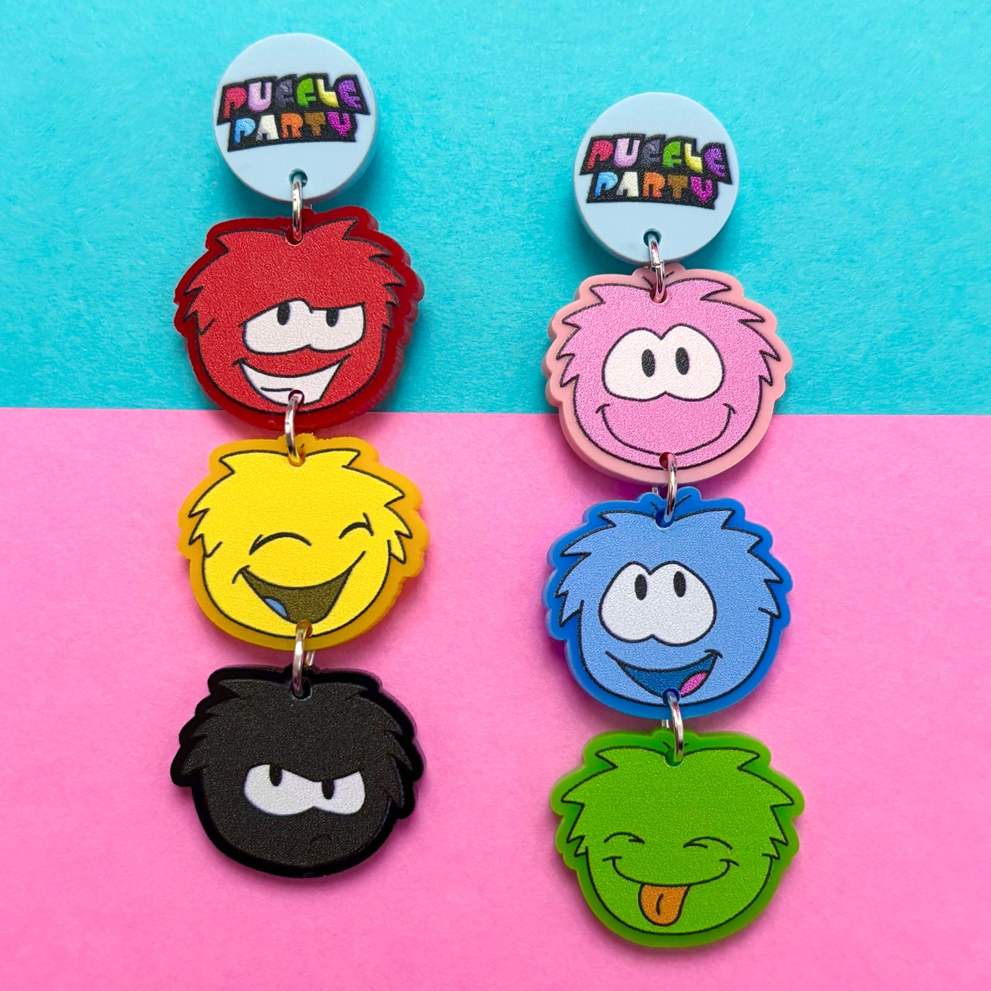 Puffle Party Tiered Drop Earrings