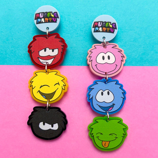 Puffle Party Tiered Drop Earrings