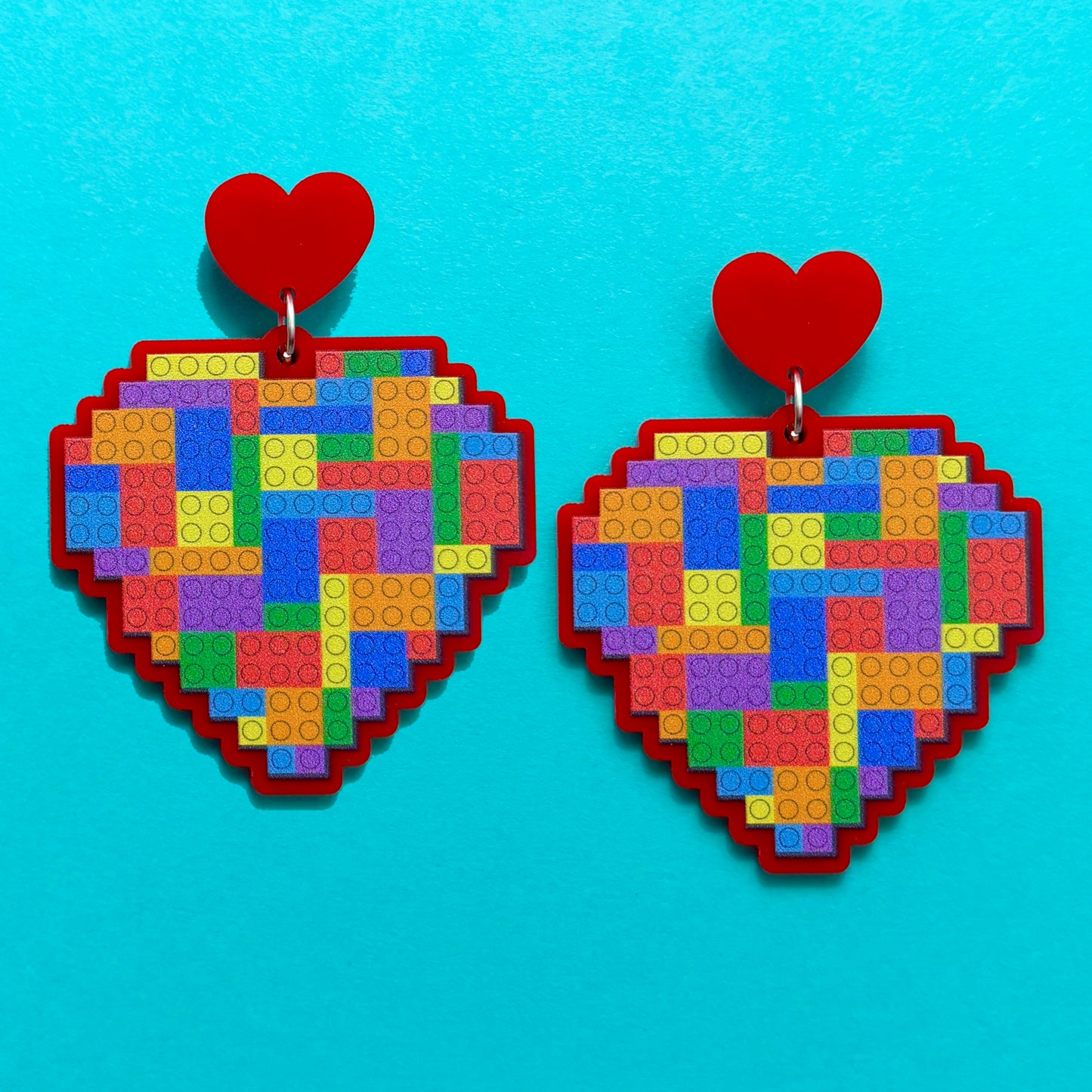 Building Blocks Heart Drop Earrings