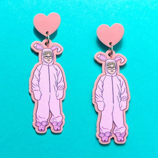 Ralphie Bunny Suit Drop Earrings