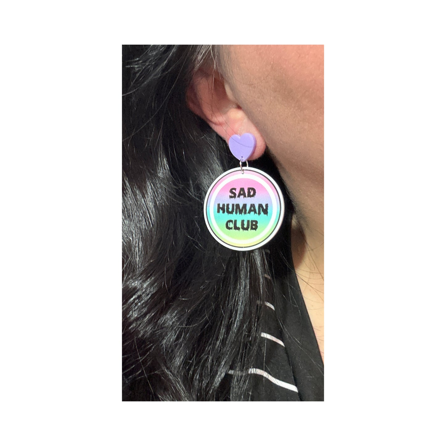 Sad Human Club Drop Earrings