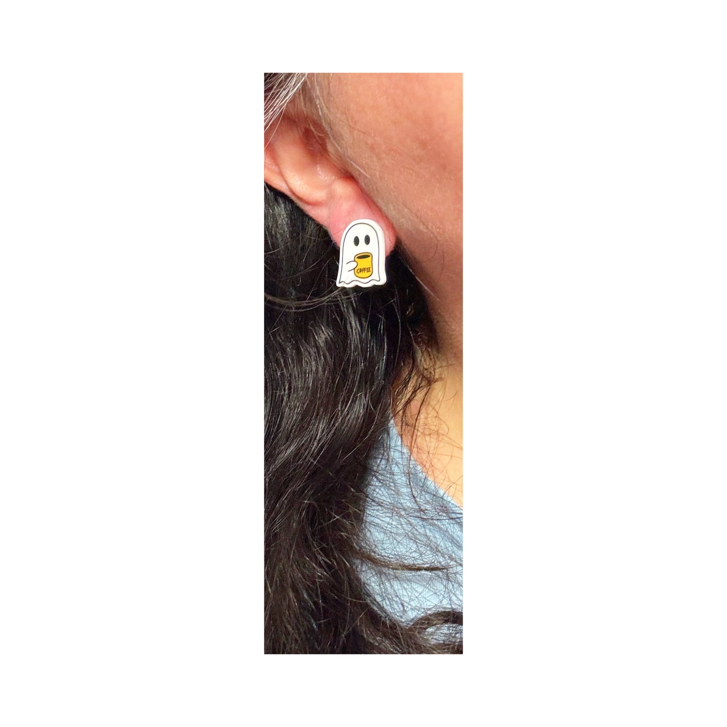 Coffee Ghost Post Earrings