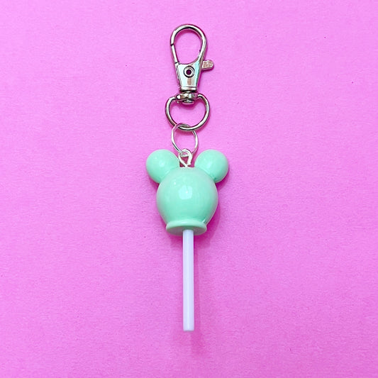 Pastel Mint Mouse Lollipop Bag Charm/Keychain