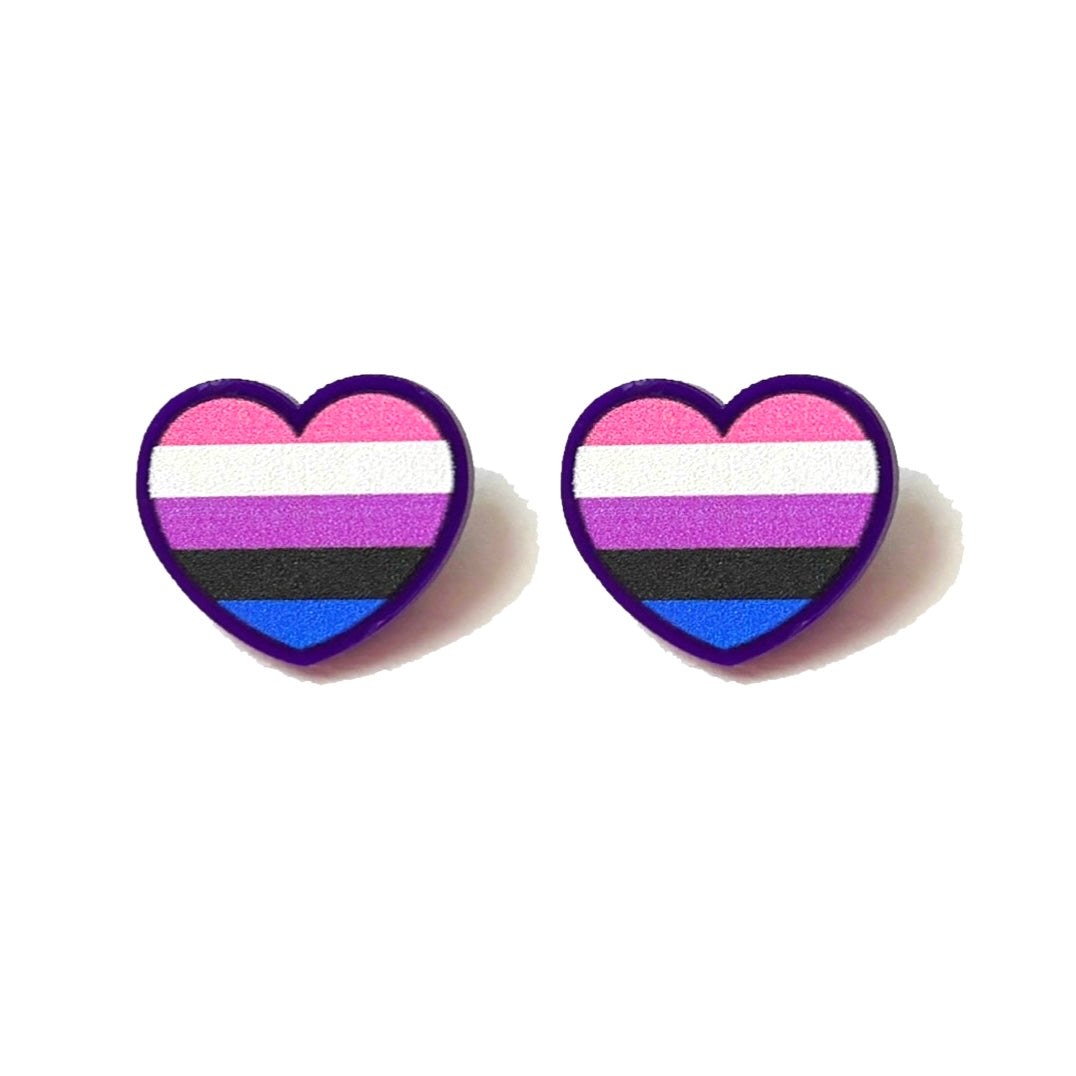 Genderfluid Pride Post Earrings