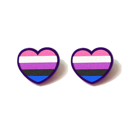 Genderfluid Pride Post Earrings