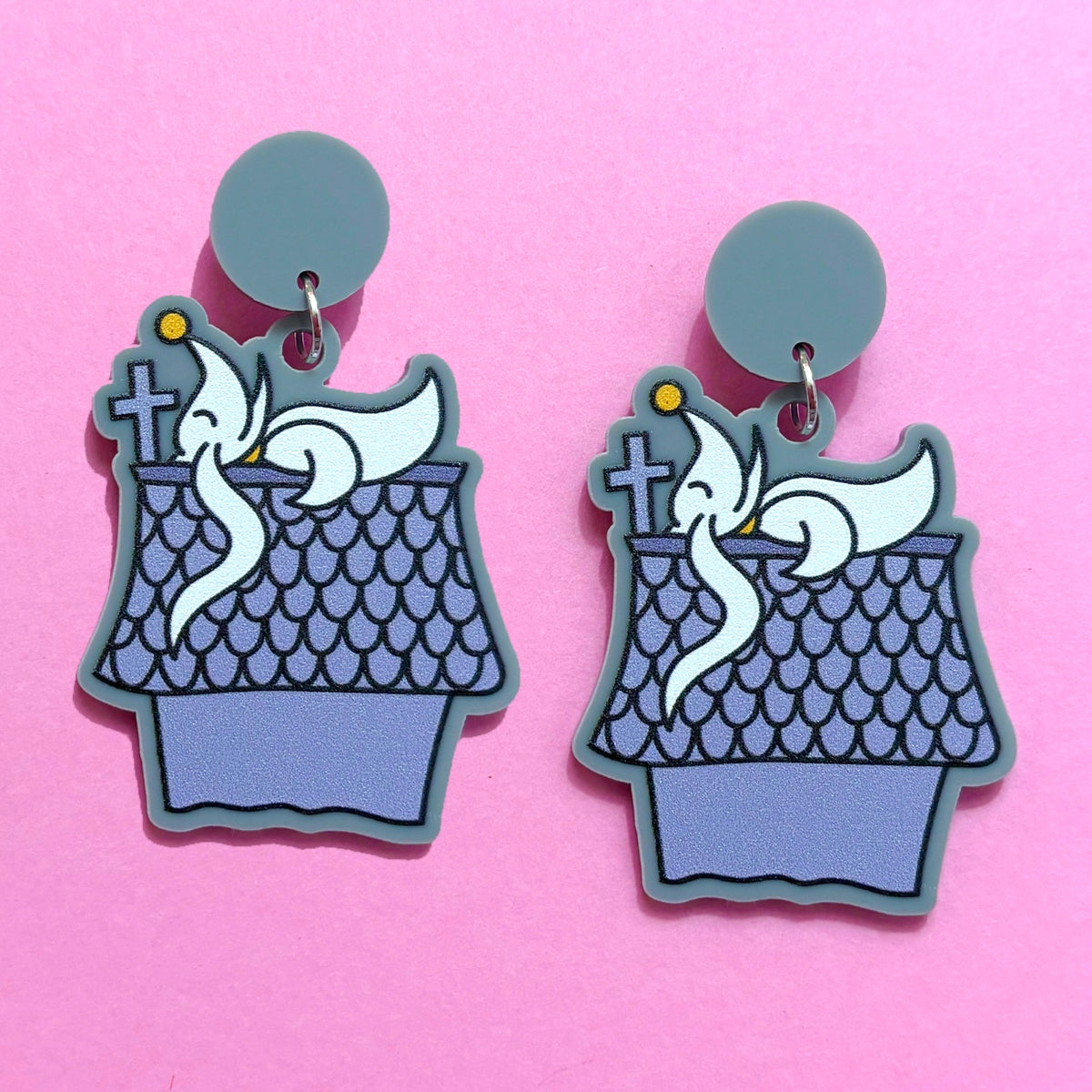 Zero Beagle House Drop Earrings