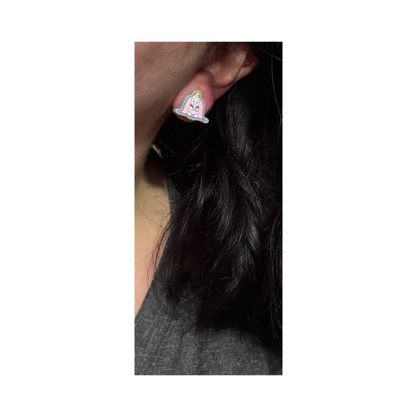 Flying Elephant Post Earrings