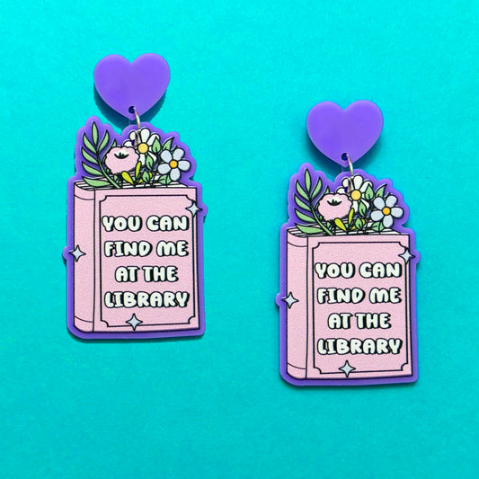 Find Me At The Library Drop Earrings