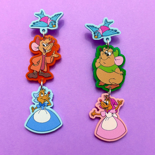 Cindy’s Mice & Friends Drop Earrings