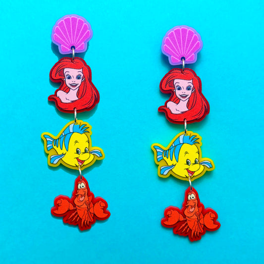 Mermaid & Friends Acrylic Drop Earrings